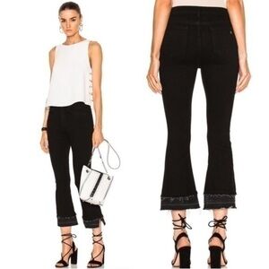 rag & bone Coal Double Hem Crop Flare 26 Jeans
